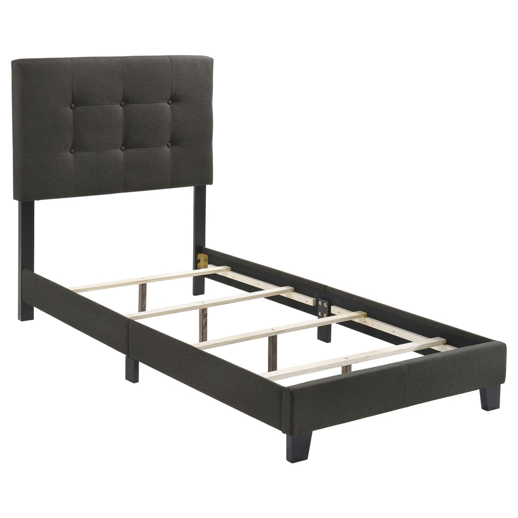 Coaster Home Furnishings Mapes Transitional Fabric Upholstered Twin Size Panel Bed Frame 50-inch Headboard Charcoal 305746T