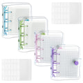 Yetoome 4 Pack Mini Transparent 3 Ring Binder Covers With Mini Binder Inner Paper And Pockets Clear Soft Pvc Notebook Closure Lo