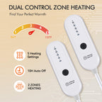 Heated Blanket Queen Size, 84''X90'' Queen Electric Blanket Dual Control With 5 Heating Levels & 10 Hours Auto Off, Electric Hea