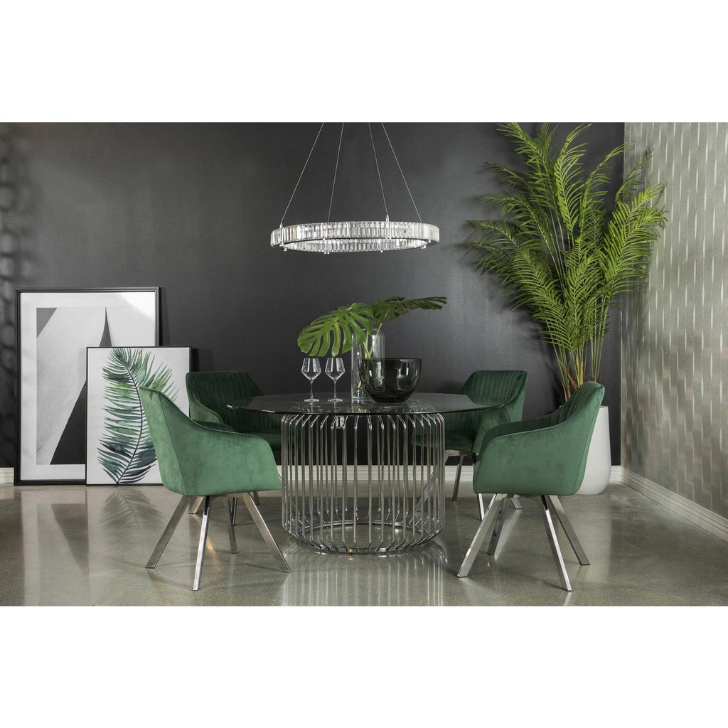 Coaster Veena Dining Table, Chrome