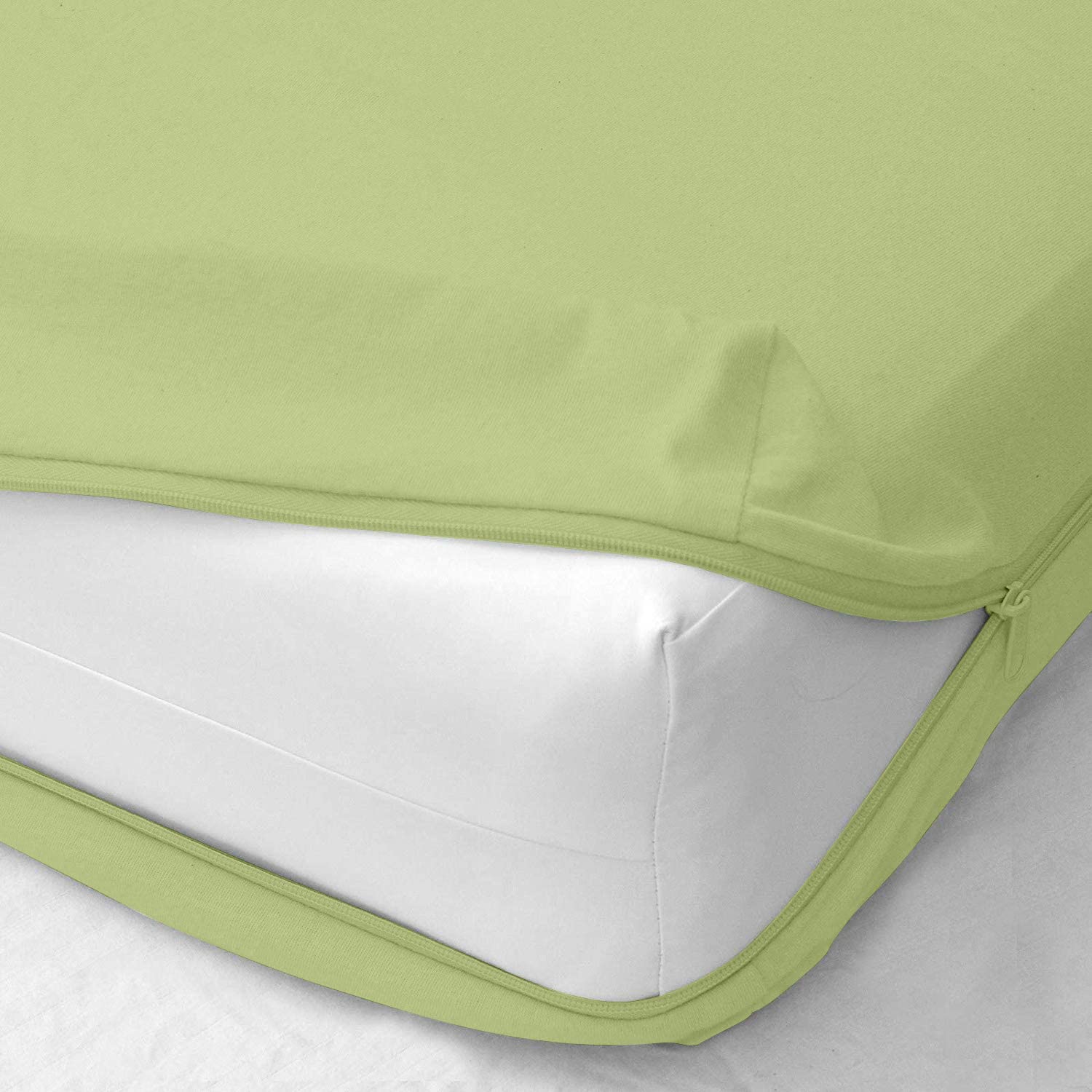 Zipper Fitted Sheet, Short Queen Zipper Fitted Sheet 8'' Deep Pocket, Hotel Quality Brushed Microfiber Bottom Sheet, Soft Wrinkl