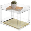 Mygift 2-Tier Premium Clear Acrylic Desk Letter Tray Organizer, A4 Size 2 Tier Document Organizer Desktop File Paper Holder Rack