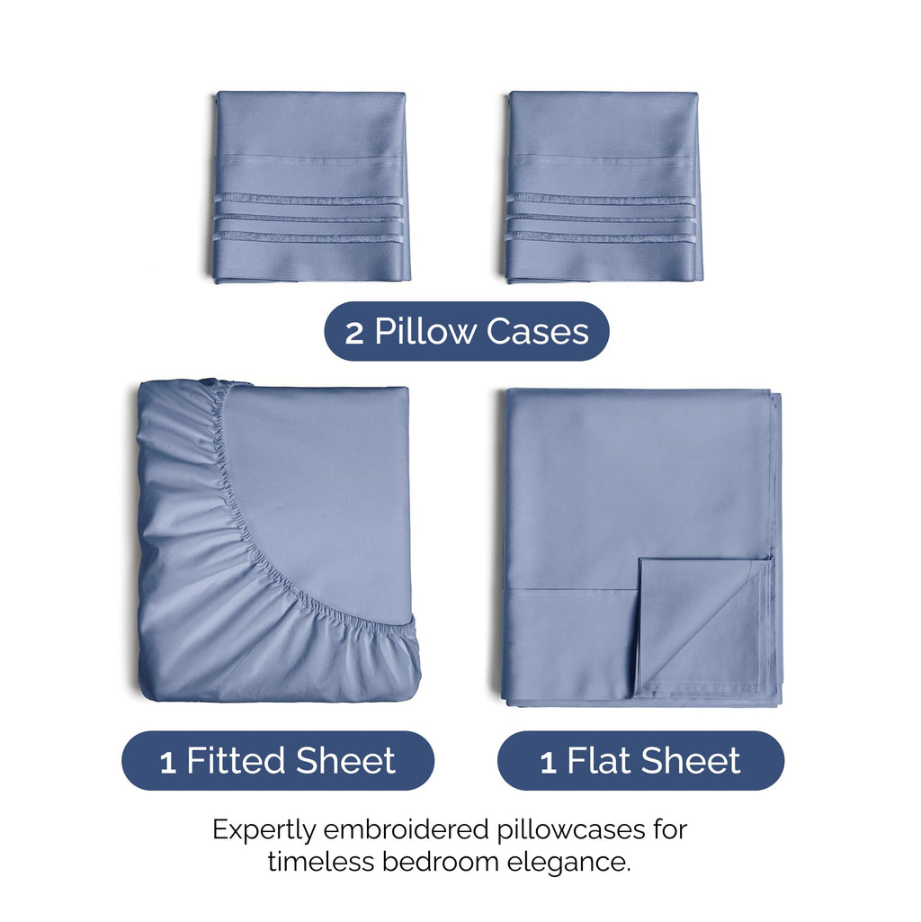 Queen Size 4 Piece Sheet Set - Extra Soft, Breathable & Cooling Sheets - Hotel Luxury Durable Bed Sheets For Women & Men - Deep Pockets, Easy-Fit & Wrinkle-Free Sheets - Dusty Purple Oeko-Tex Sheets