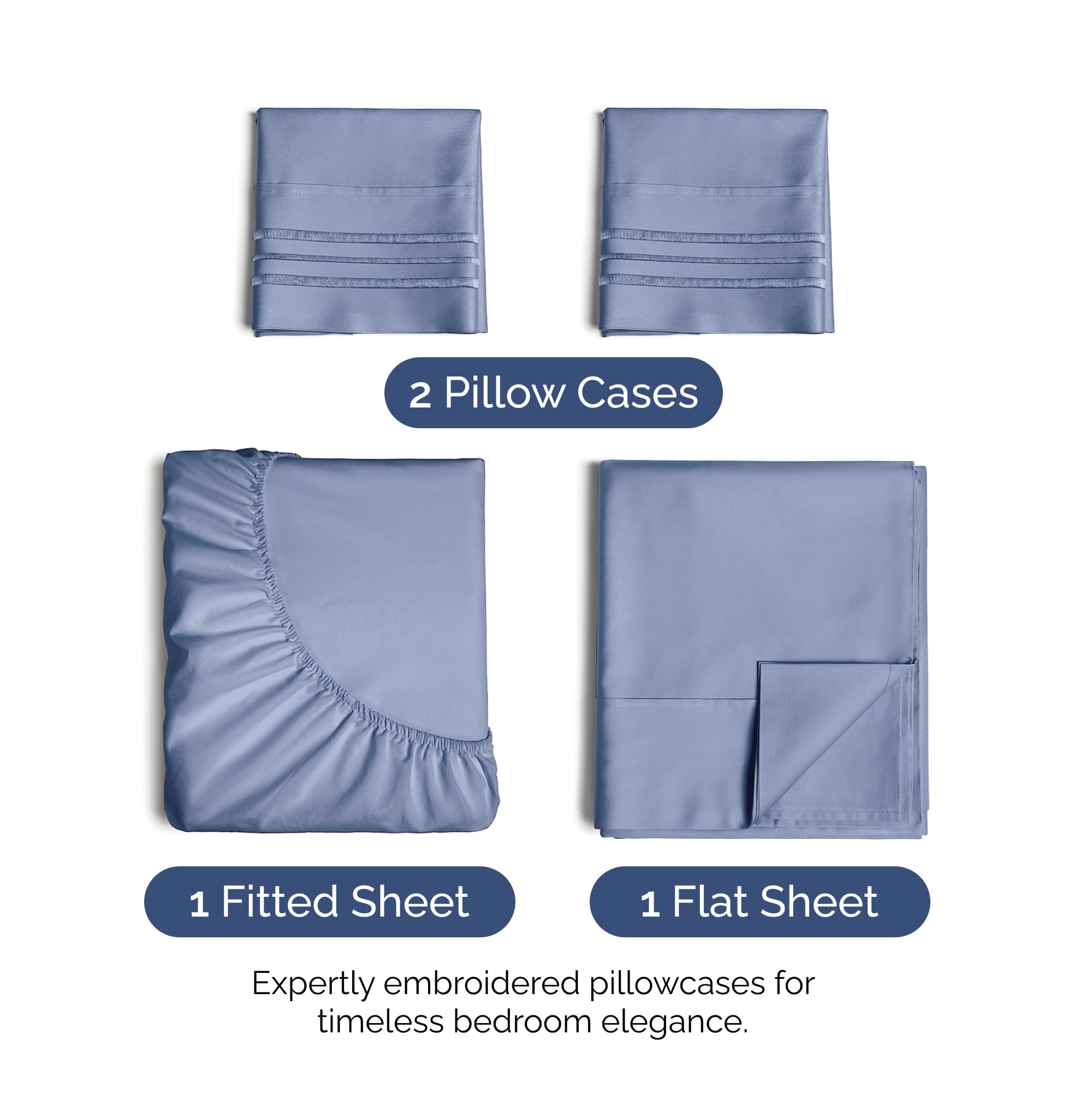 Queen Size 4 Piece Sheet Set - Extra Soft, Breathable & Cooling Sheets - Hotel Luxury Durable Bed Sheets For Women & Men - Deep Pockets, Easy-Fit & Wrinkle-Free Sheets - Dusty Purple Oeko-Tex Sheets