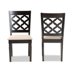 Baxton Studio Sand Upholstered and Brown Finished Wood 2-Piece Dining Chair Set