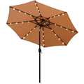 Blissun 9 Ft Solar Umbrella, 32 Led Lighted Patio Umbrella, Table Market Umbrella, Outdoor Umbrella For Garden, Deck, Backyard,