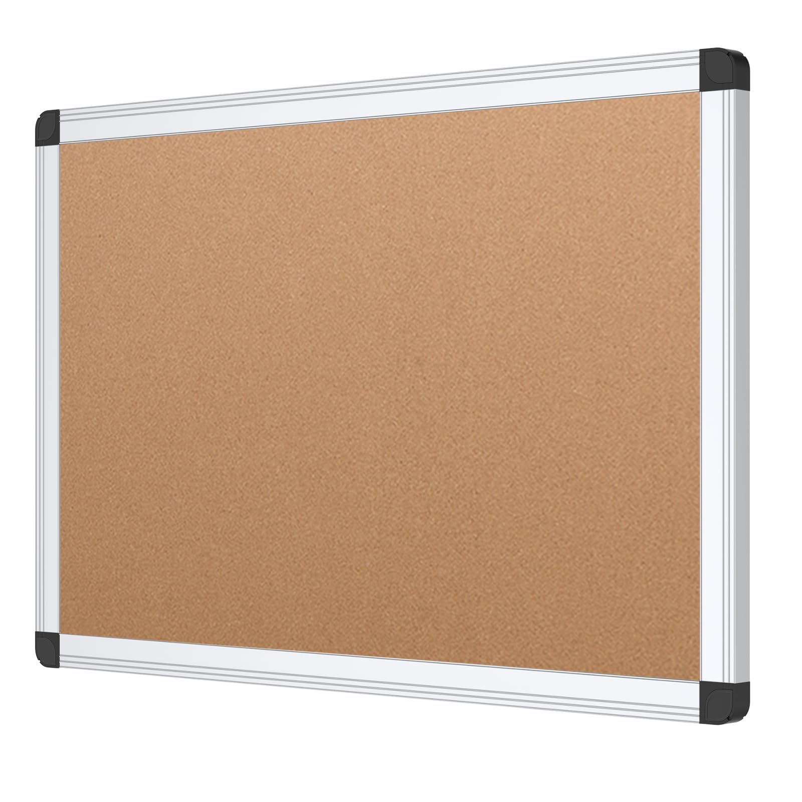 Viz-Pro Cork Notice Board, 18 X 12 Inches, Cork Bulletin Board With Silver Aluminium Frame