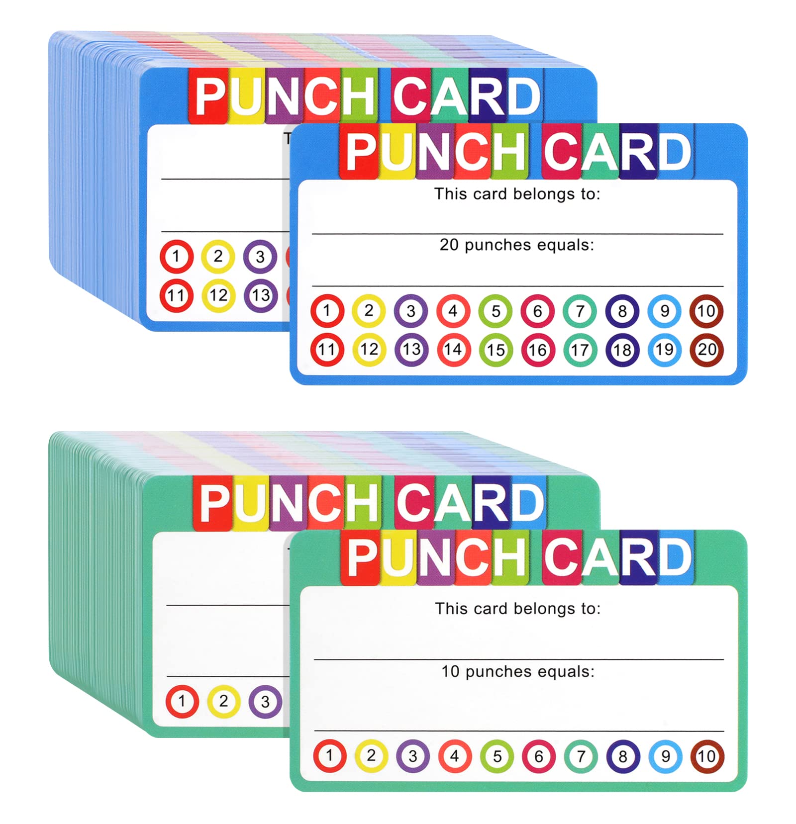 Punch Cards For Classroom, 240 Pack Kids Behavior Reward Punch Cards, Incentive Punch Card For Kids, Business, Students, Teacher