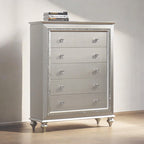 Acme Kaitlyn 5-Drawer Wooden Chest in Champagne White