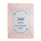 Cathay Home King Fitted Sheet - Double Brushed Ultra Soft - Wrinkle & Fade Resistant - 21' Extra Deep Pocket Fitted Sheet Only - Good Fit For 19'-23' Deep Mattress (King, Blush)