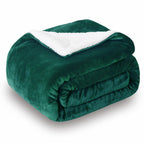 Sochow Sherpa Fleece Throw Blanket, Double-Sided Super Soft Luxurious Plush Blanket King Size 90 Inchx108 Inch, Green