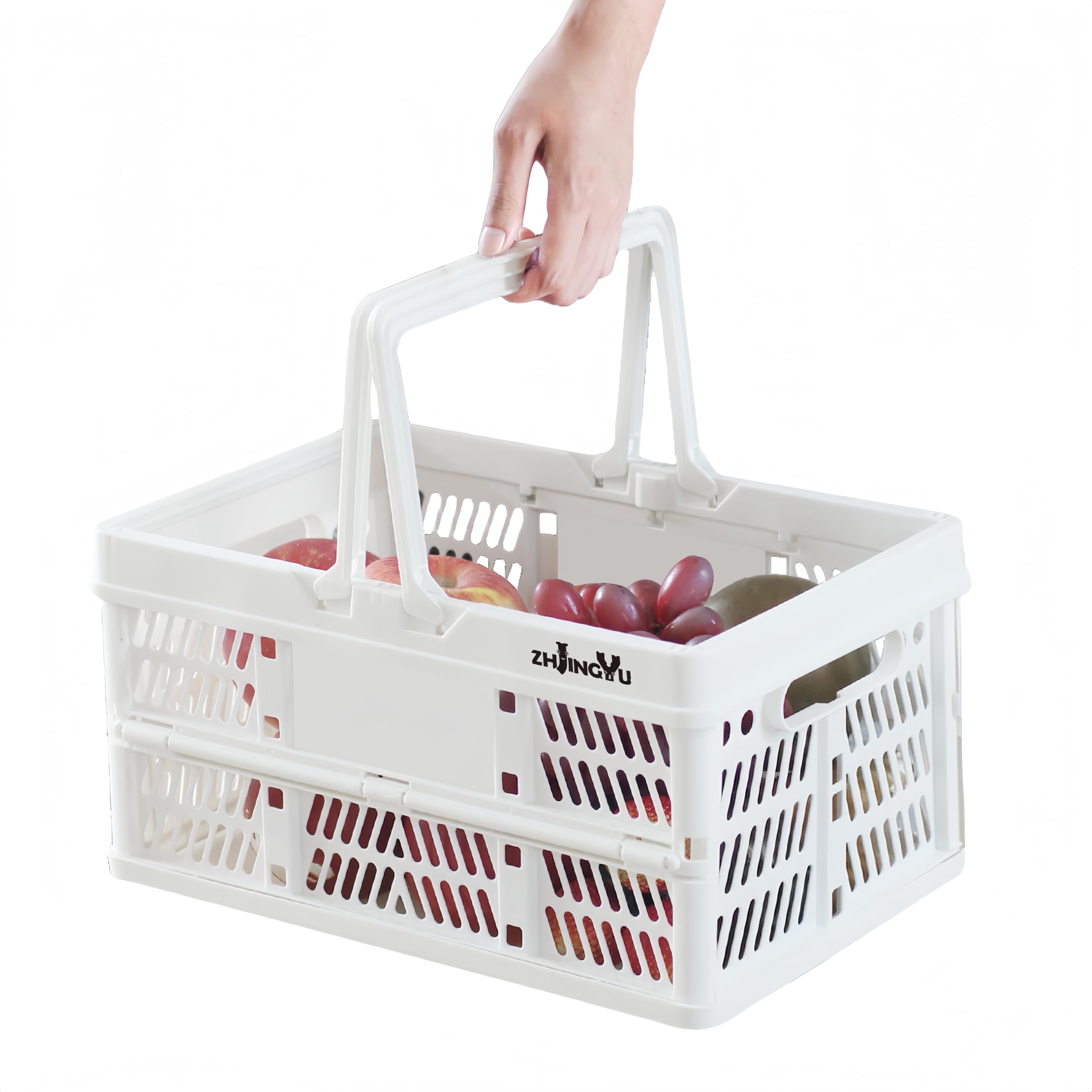 Zhjingyu Crates For Storage,Plastic Baskets For Organizing,Plastic Storage Crate,Foldable Milk Crate With Handles,Collapsible St