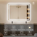 Istripmf 40X30 Inch Led Bathroom Mirror With Lights, Backlit And Front Lighted Bathroom Mirrors For Wall, Anti-Fog Dimmable Memo