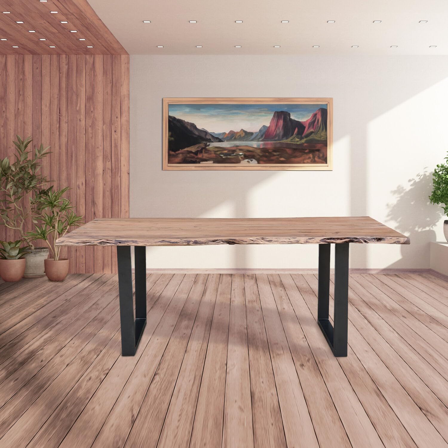 Cambridge Huntington 6-Piece Counter-Height Dining Set: 1 Drop-Leaf Table, 1 Bench And 4 Chairs W/ Faux-Leather Seats In Medium Brown, 982005-6Pc-Brw