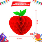 Katchon, Red Apples Honeycomb Centerpiece Decorations - Large, Pack Of 6 | Back To School Decorations For Classroom | Apples Han