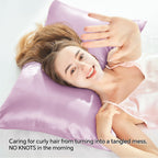 Bedelite Satin Pillowcase With Zipper, Pink Pillow Cases Queen Size Set Of 2, Super Soft And Cooling Similar To Silk Pillow Case