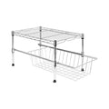 HoneyCanDo Shf04058 Adjustable Under Cabinet Organizer With Drawer, Chrome, 17.72L X 11.8W X 10.24H