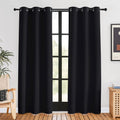 Nicetown Halloween Blackout Draperies Window Curtain Panels, Set Of 2, 42 Inches By 80 Inches, Black, Thermal Insulated Solid Gr