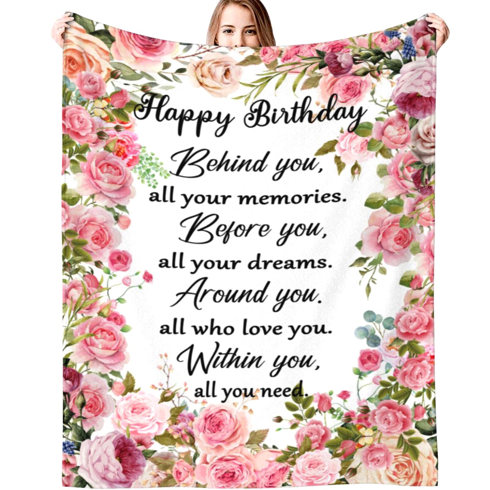 Zcbeq Birthday Gifts For Women Blanket Happy Birthday Decorations Throw Blanket Best Birthday Gift Ideas For Women Men 60'X50'