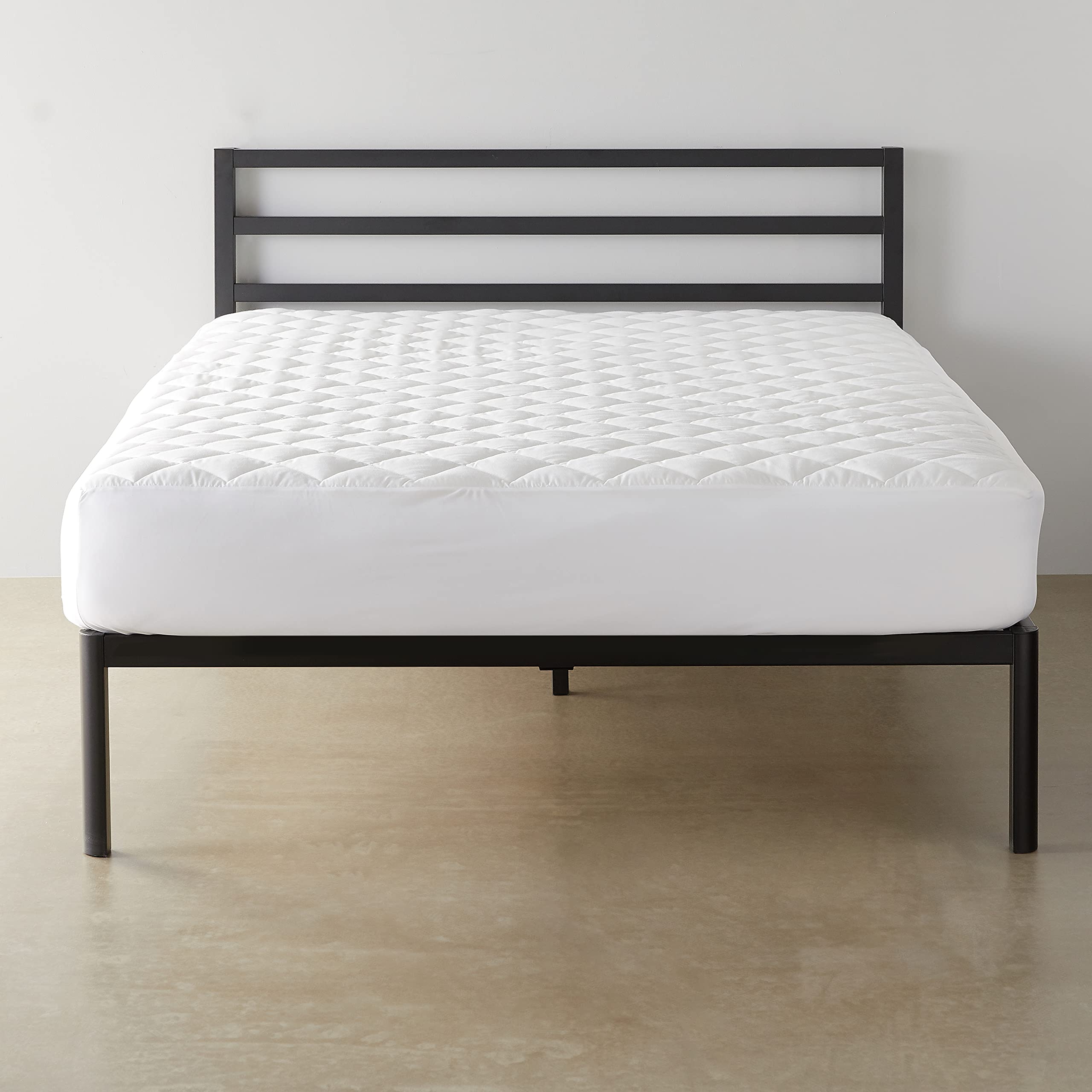 Amazon Basics Hypoallergenic Quilted Breathable Mattress Topper Pad, 18 Inches Deep, King Size, White