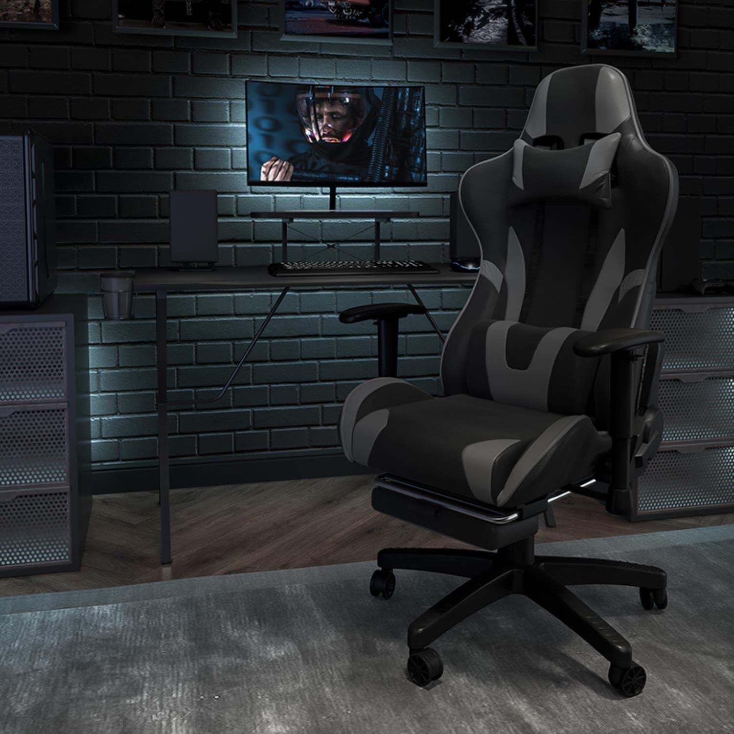 Flash Furniture Racing Chairs, Gray