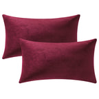 Dezene Throw Pillow Covers 22X22 Burgundy: 2 Pack Cozy Soft Velvet Square Decorative Pillow Cases For Farmhouse Home Decor