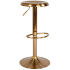 Flash Furniture Madrid Series Adjustable Height Retro Metal Barstool With Footrest, Backless Adjustable Bar Or Counter Height Swivel Stool, Gold