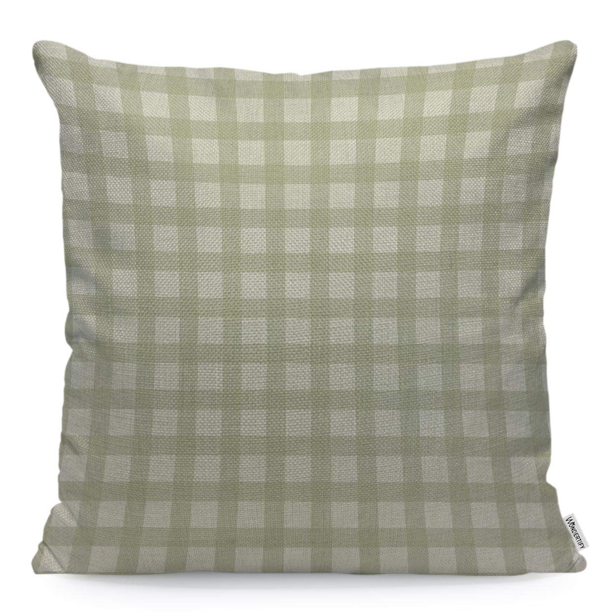 Wondertify Throw Pillow Cover Case Buffalo Check Plaid Checker Green - Soft Linen Pillow Case For Decorative Bedroom/Livingroom/