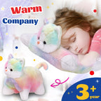 Glow Guards 16' Rainbow Cat Plush Pillow,Cute Kitty Stuffed Animal Soft Lovely Colorful Toy,Bedtime Sofa Decors,Christmas Birth