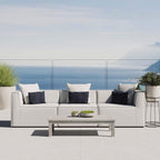 Modway Eei-4379-Whi Saybrook Outdoor Patio Upholstered 3-Piece Sectional Sofa, White