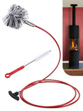 Feekoon Pellet Stove Cleaning Kit, 10 FT Flexible Steel Rod with 3 Brush Head, Flue Detail Cleaner, Pellet Stove Accessories fo