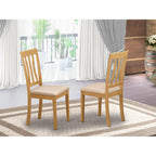 East West Furniture ANC-OAK-C Antique Dining Chairs - Linen Fabric Upholstered Wooden Chairs, Set of 2, Oak