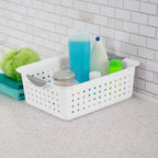 Sterilite Medium Ultra Basket, Storage Bin To Organize Closets, Cabinets, Pantry, Shelving And Countertop Space, White, 24-Pack