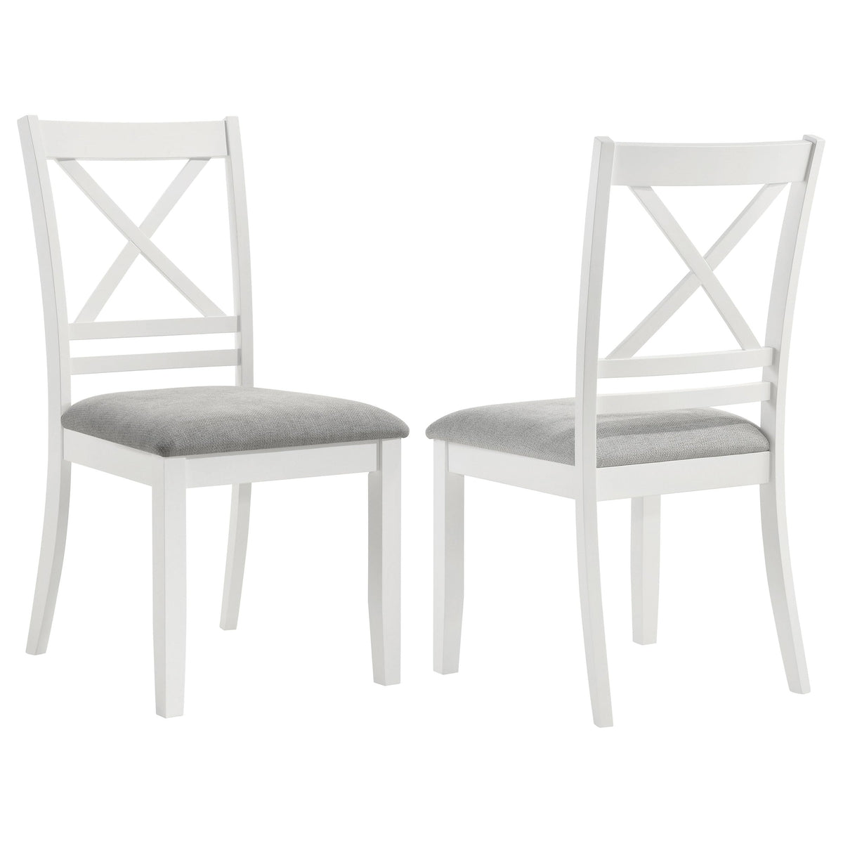 Coaster Home Furnishings Hollis Cross Back Wood Dining Side Chair White (Set Of 2)