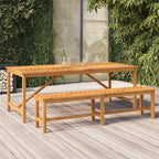 vidaXL Solid Acacia Wood Patio Dining Table - Fishbone Pattern Slats Design - Spacious Rectangular Tabletop for Outdoor Dining - Maintain with Waterproof Cover - Brown Farmhouse Style.