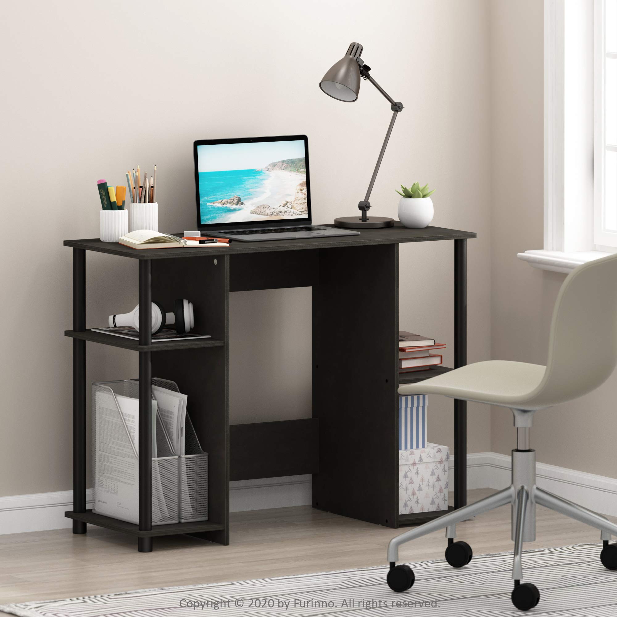 Furinno Jaya Computer Study Desk,Open Storage, Espresso