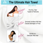 Hair Repear Anti Frizz Premium Cotton Hair Towel Enhances Healthy Natural Hair - Plop Wrap Scrunch Curly Wavy Or Straight Hair -