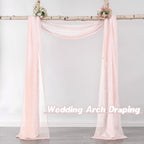 Donren Peach Pink Sheer Window Scarf For Girls Party - Luxury Soft Semi Sheer Scarf For Wedding (1 Panel,52 Inch By 216 Inch Len