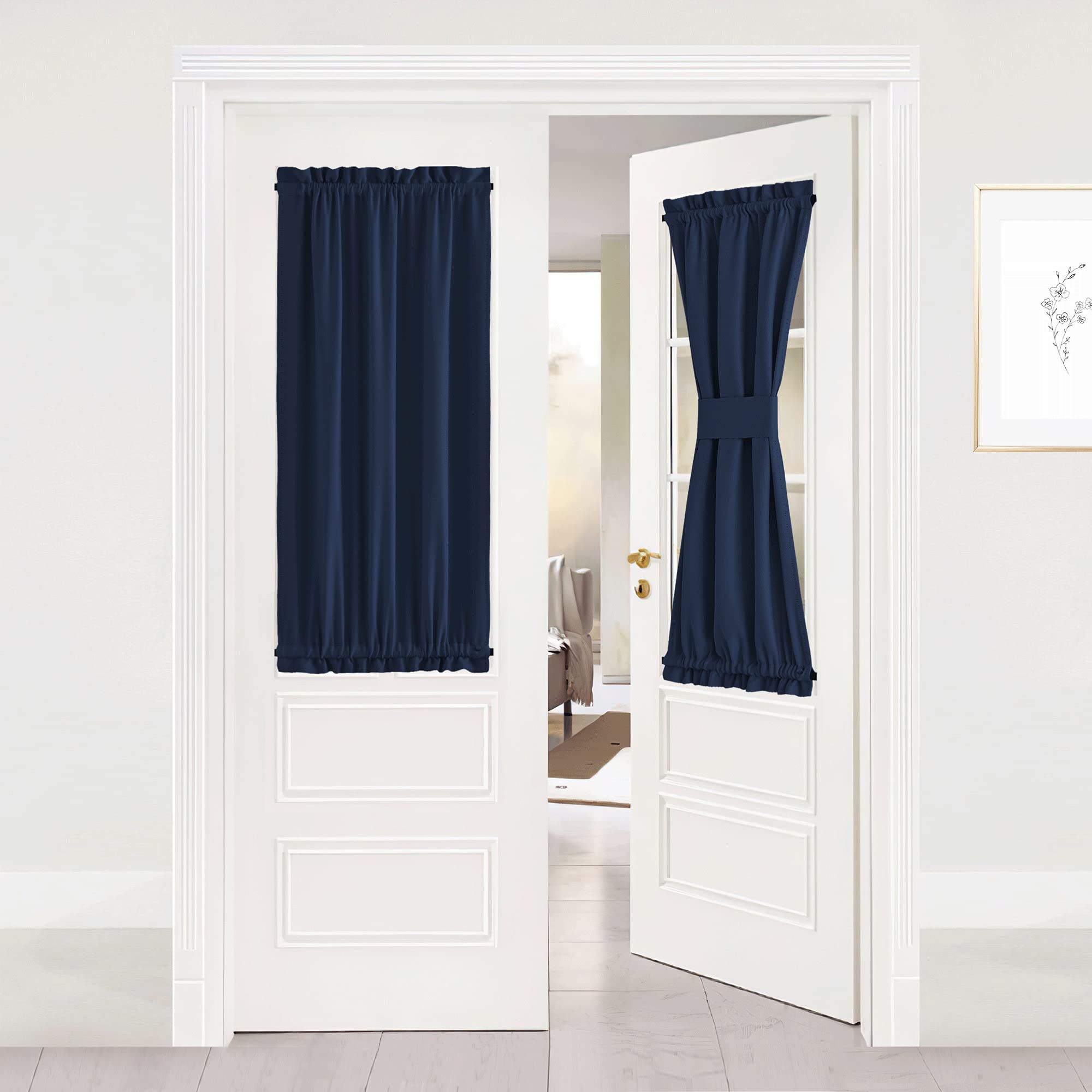 NICETOWN Blackout Sidelight Window Curtain - Short Thermal Insulated Room Darkening Curtain Panel for Small Half Door Window/Fro