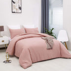Houseri Pink Comforter Set Twin For Girls Light Pink Bedding Comforter Twin Size Blush Pink Comforter Sets Toddlers Rose Pink Be