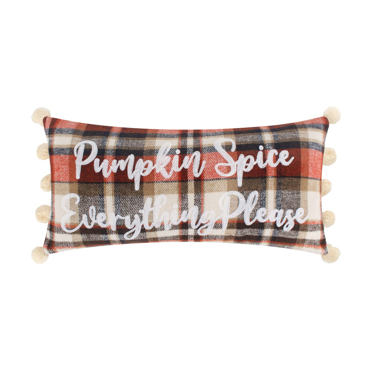 Levtex Home - Pimpkin Spice Everything - Decorative Pillow (12 X 24In) - Word - Orange, Navy, Brown, Cream And White