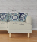 HomeRoots 26' X 26' Gray and Blue Broadcloth Floral Throw Pillow