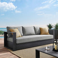 Modway Tahoe Aluminum Outdoor Patio Sofa In Gray Gray