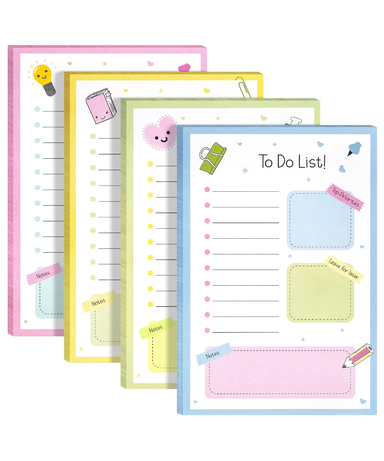 Mr. Pen- To Do List Sticky Notes, 4'X6', 4 Pads, 200 Sheets, School Style, To Do List Notepad, Lined Sticky Notes, To Do List