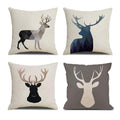 Nydecor Deer Throw Pillow Covers Deer Pillow Cases Decorative Animal Pillowcase Cotton Linen Cushion Cover For Couch Bed Sofa 18