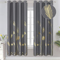 Estelar Textiler Blackout Curtains 72 Inch Length 2 Panels Set, Palm Tree And Wheat Pattern Grommet Curtains, Light Blocking The