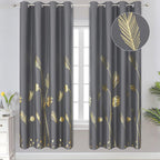 Estelar Textiler Blackout Curtains 72 Inch Length 2 Panels Set, Palm Tree And Wheat Pattern Grommet Curtains, Light Blocking The