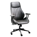 Ovios High Back Ergonomic Home Office Chair With Lumbar Support, Mid-Century Modern Suede Leather Chair With Swivel Rolling Wheels, Comfy Executive Computer Task Chair, Dark Grey