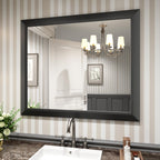 Amorho Black Bathroom Mirror, 40x36 Inch Thick Metal Framed Wall Mirrors for Over Sink, Bedroom, Living Room, Entryway, Rectangl