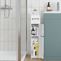 TUOXINEM Storage Cabinet for Small Spaces, Over The Toilet Cabinet for Skinny Bathroom Storage Corner Floor, Slim Paper Cabinet 